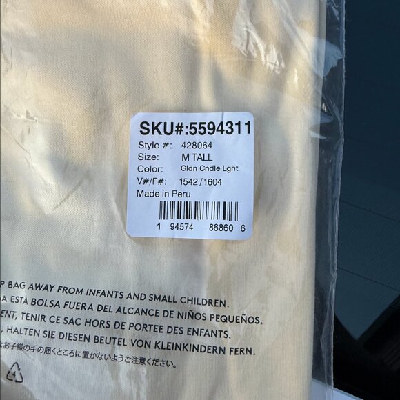 Set of 2 Lands’ End Men’s M Tall Polo Supima Cotton Traditional Fit Shirt Yellow - Picture 4 of 9